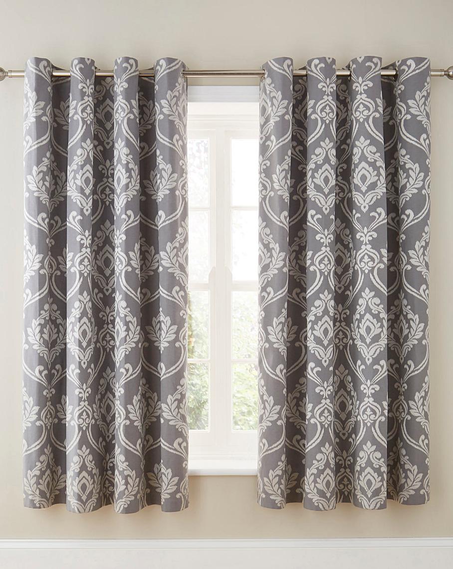 Baroque Jacquard Silver Lined Curtains J D Williams