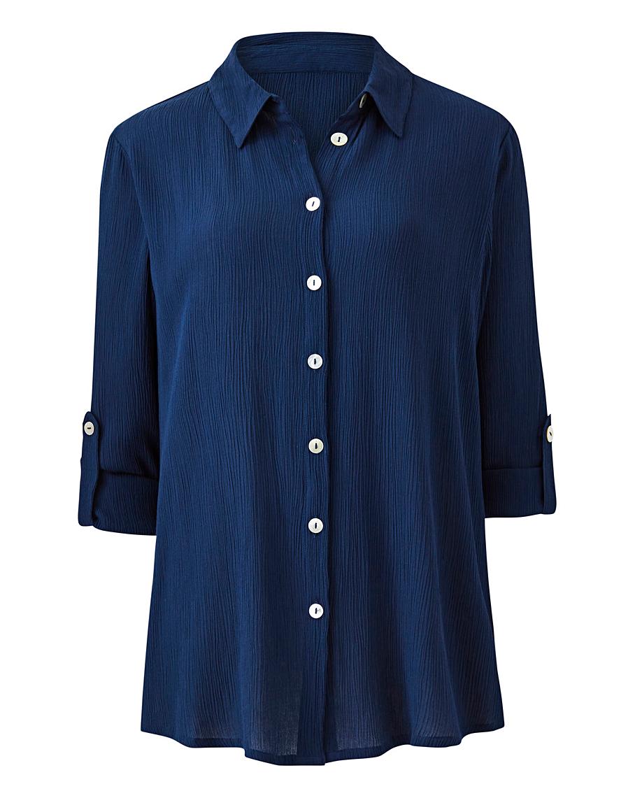 Navy Crinkle Shirt | Crazy Clearance
