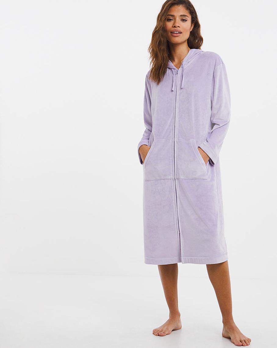 pretty secrets velour zip gown