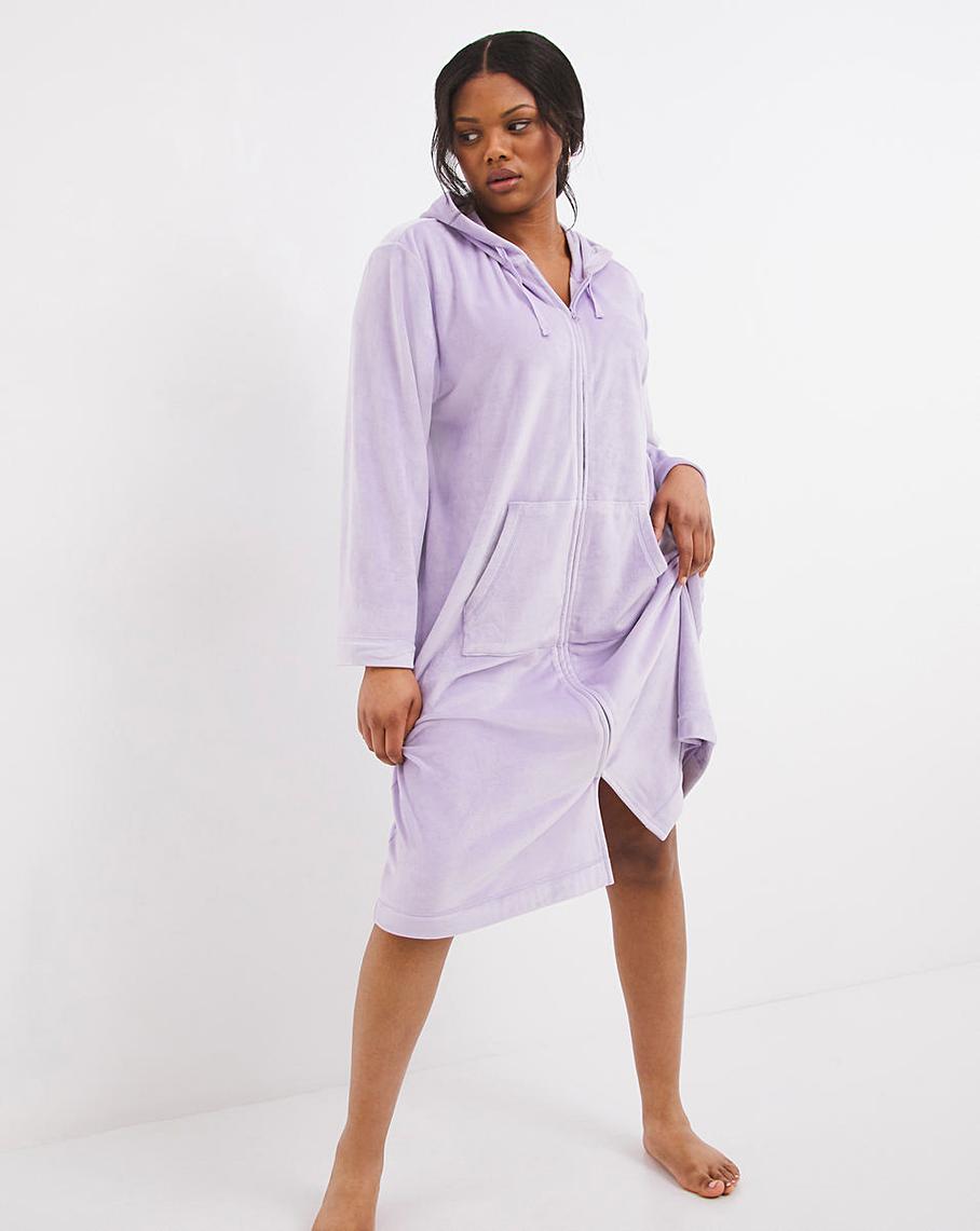 pretty secrets velour zip gown