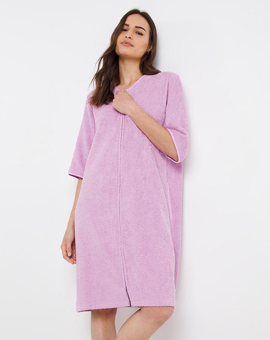 pretty secrets towelling zip gown