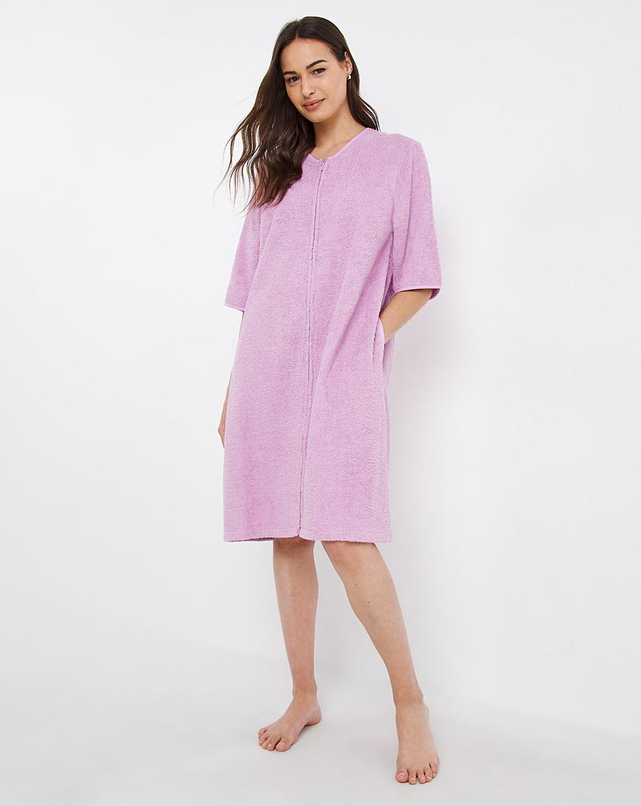 pretty secrets towelling zip gown