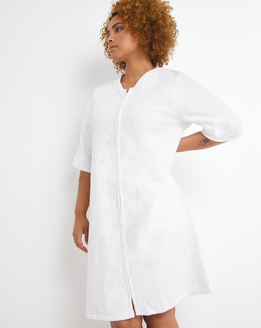 pretty secrets towelling zip gown