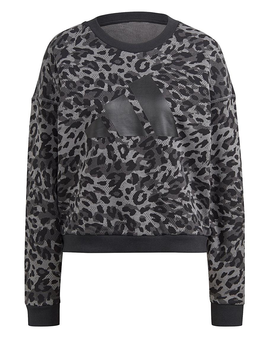adidas LeopardPrint Sweatshirt Simply Be