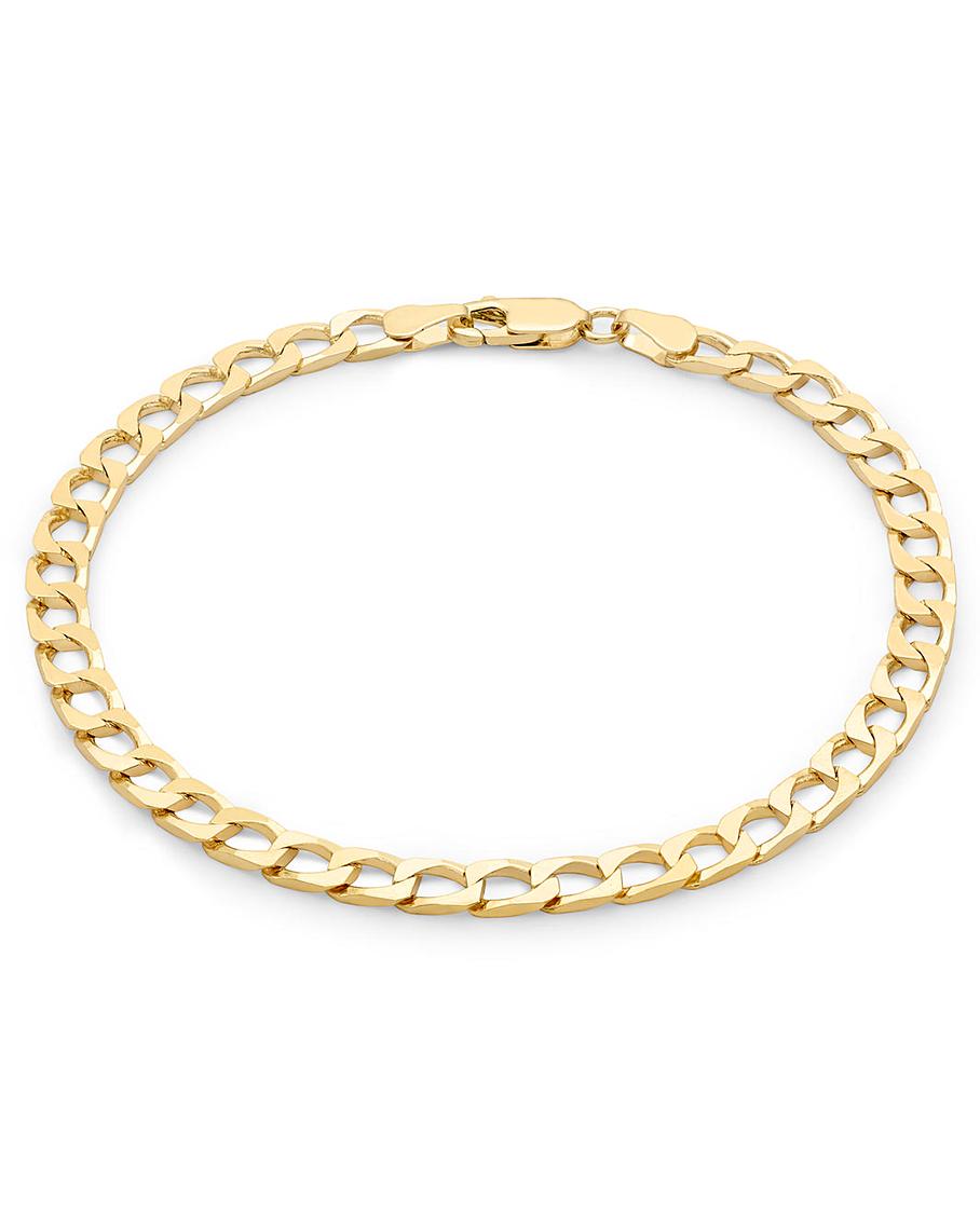 Gents 9 Carat Gold Square Curb Bracelet J D Williams