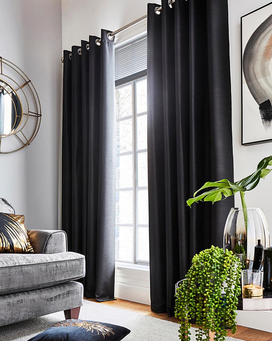 Faux Silk Eyelet Curtains Fashion World