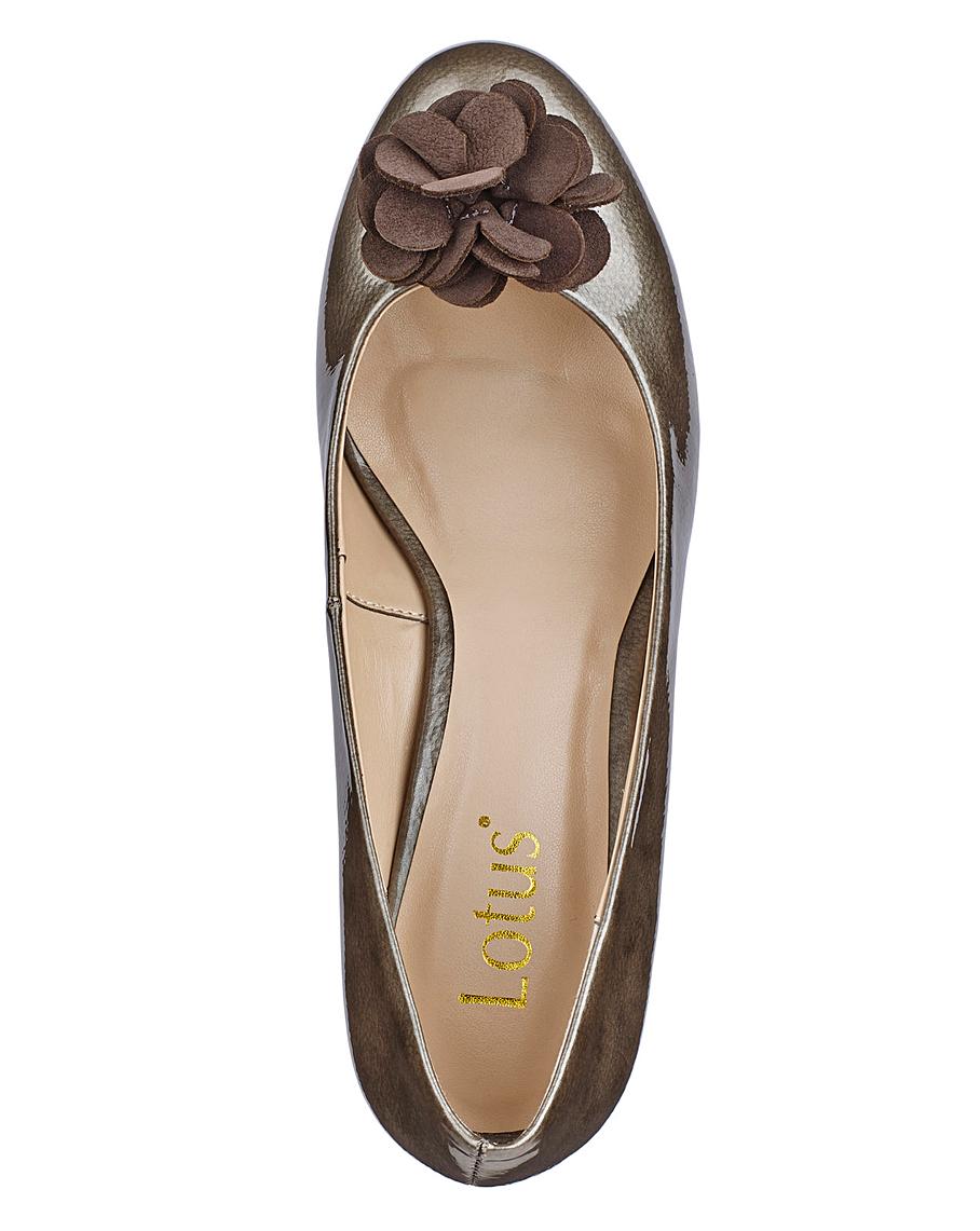lotus embellished court shoes