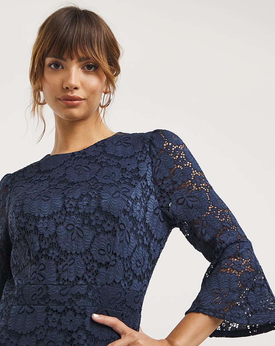 Joanna Hope Navy Lace Midi Dress | Ambrose Wilson