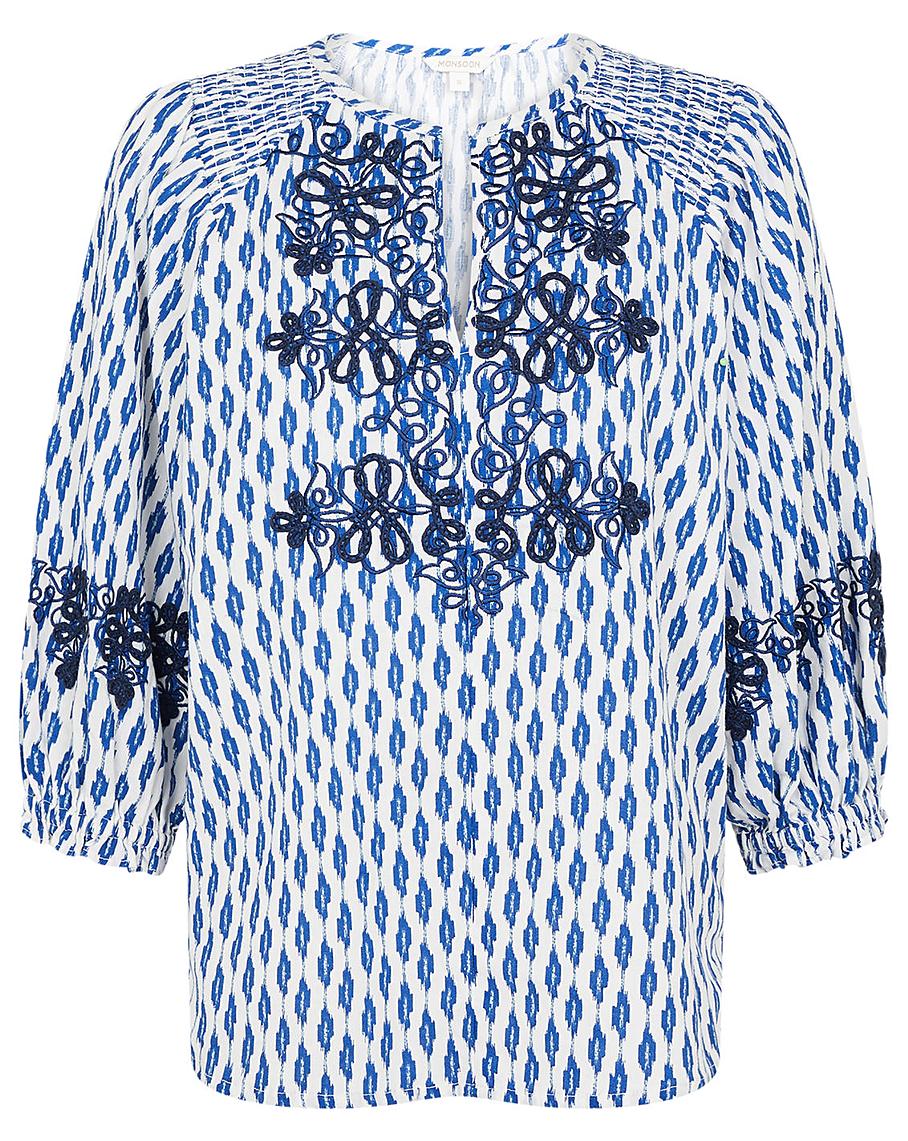 Monsoon EMBROIDERED IKAT TOP | J D Williams