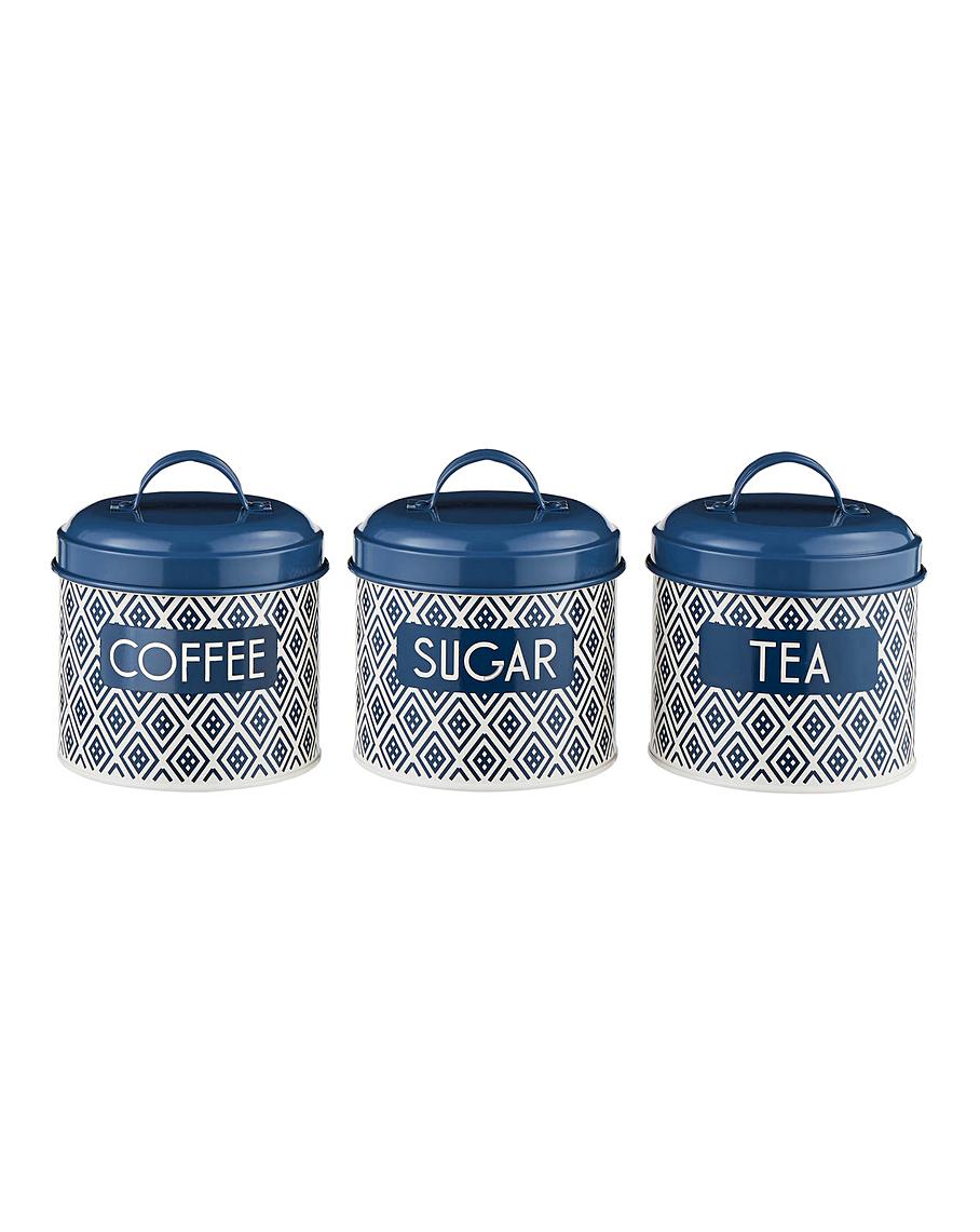 Navy Geo Set of 3 Canisters Oxendales