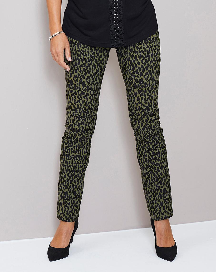 Julipa Stretch Animal Print Trouser | Oxendales