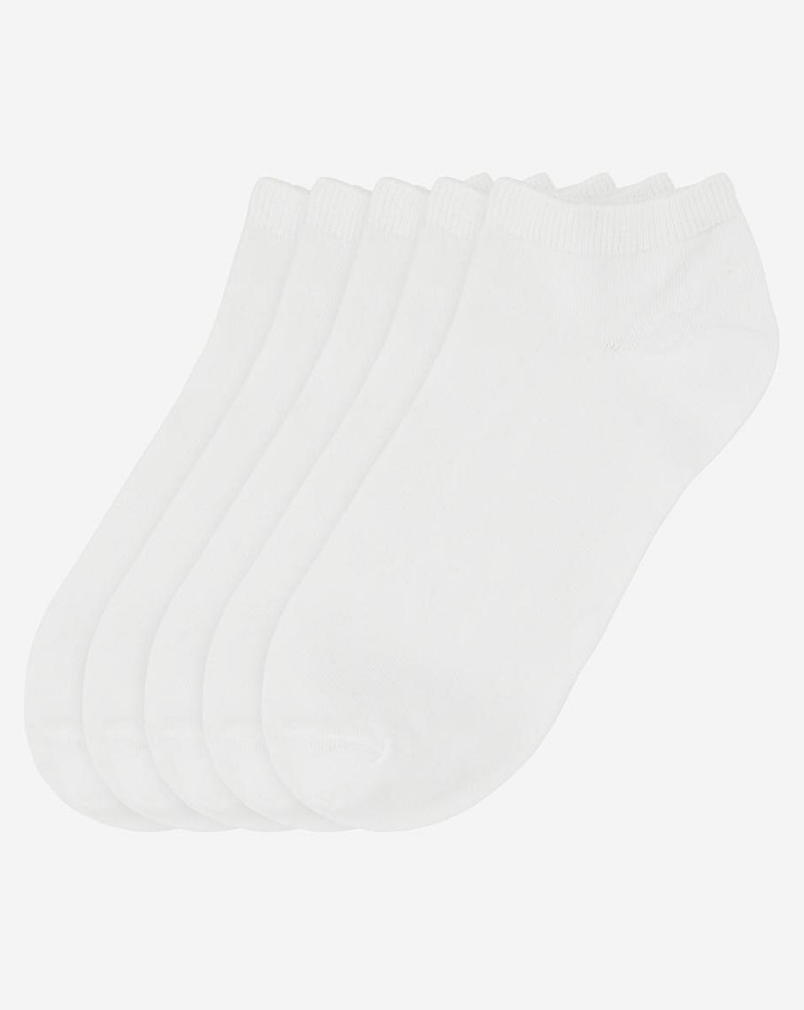 5 Pack Value White Trainer Socks Fashion World