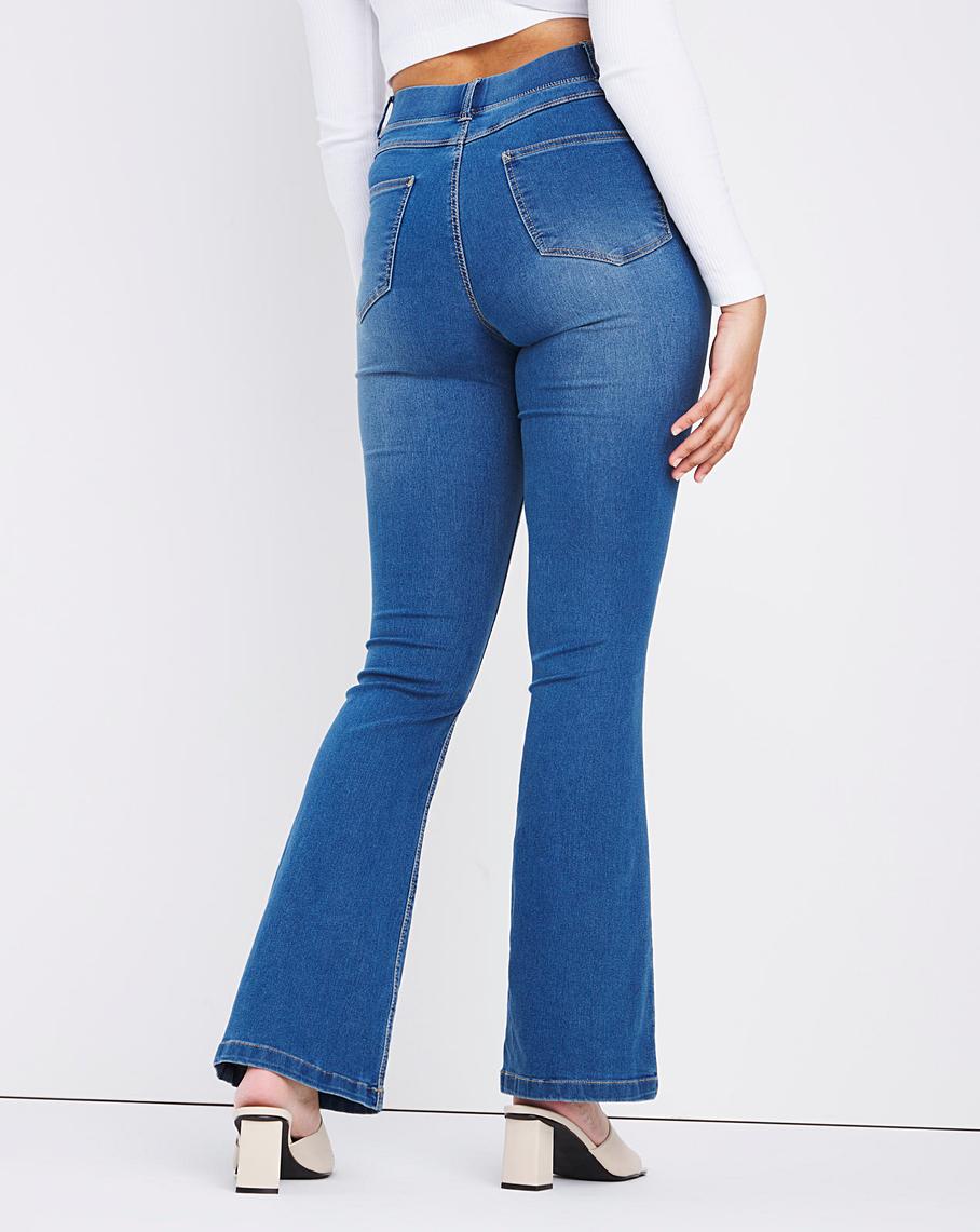 Erin Mid Blue Pull On Bootcut Jeggings | Fashion World