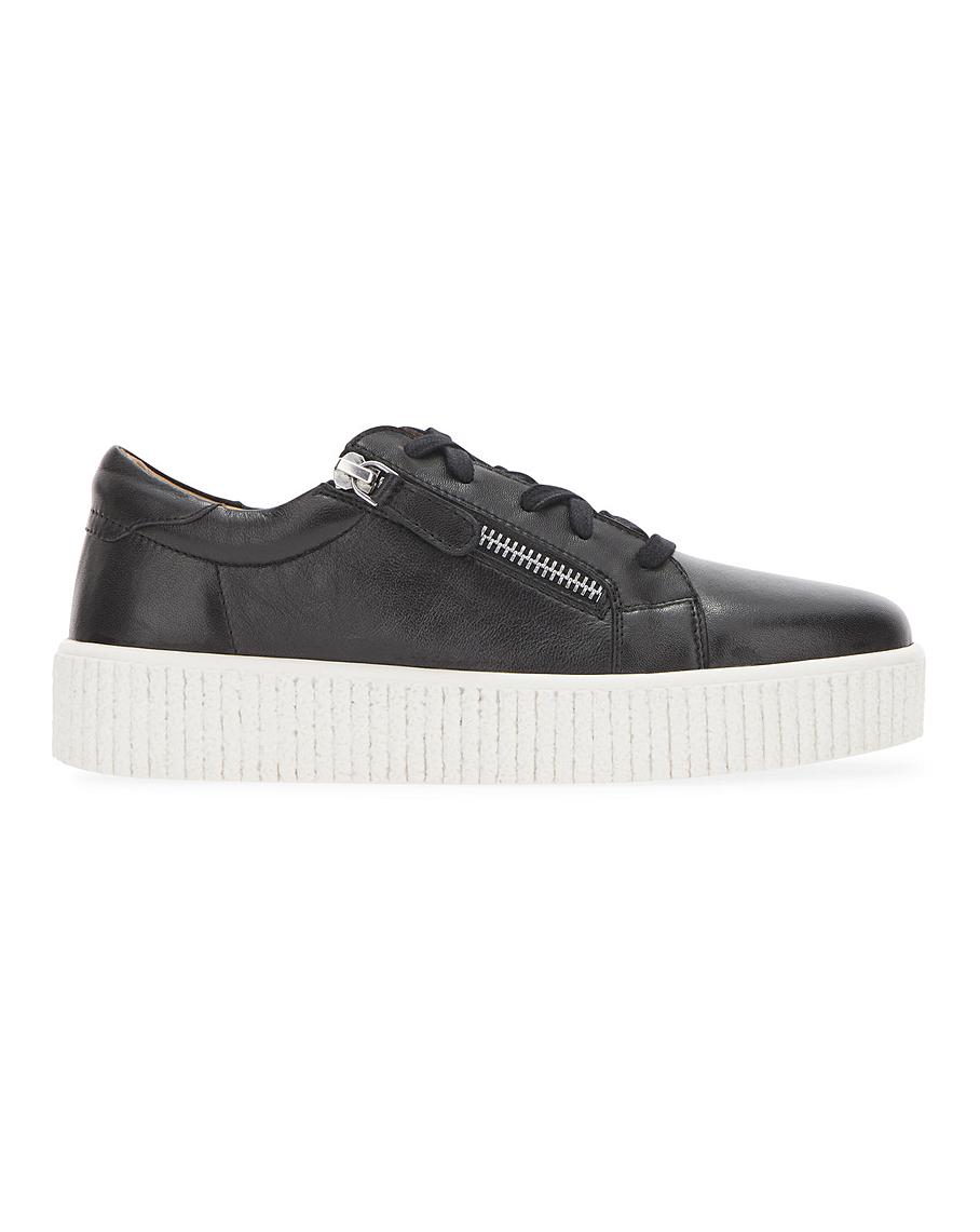 bellissimo leather trainer with zip detail