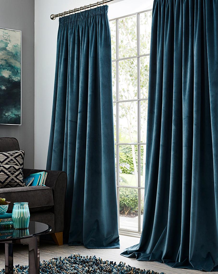 Luxury Velour Pencil Pleat Curtains Marisota