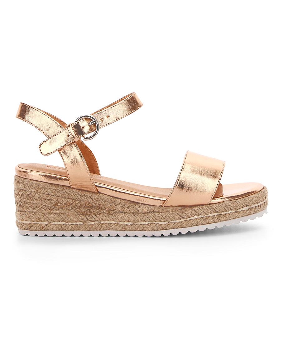 Oregon Espadrille Wedge Extra Wide Fit | Simply Be