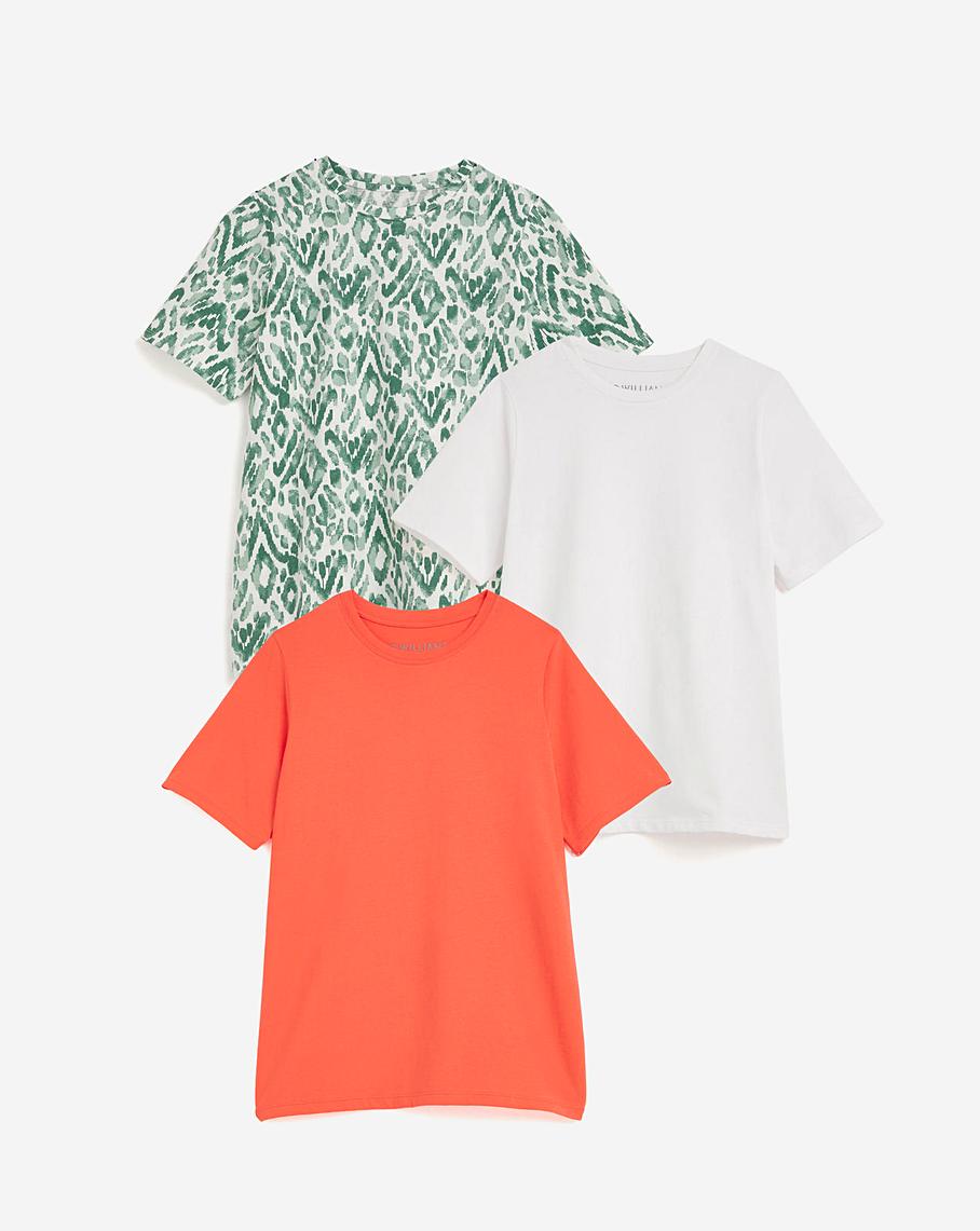 3 Pack Crew Neck Short Sleeve TShirt J D Williams