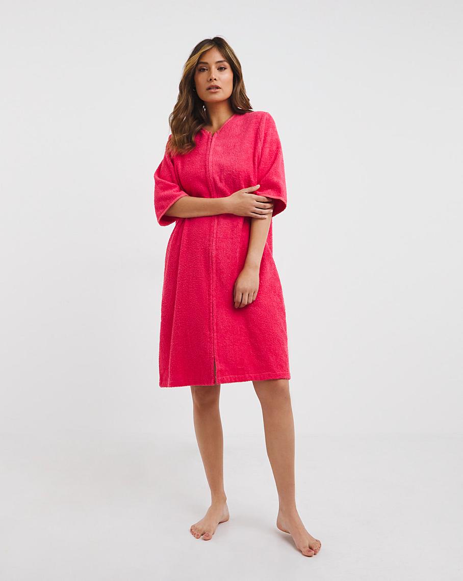 pretty secrets towelling zip gown