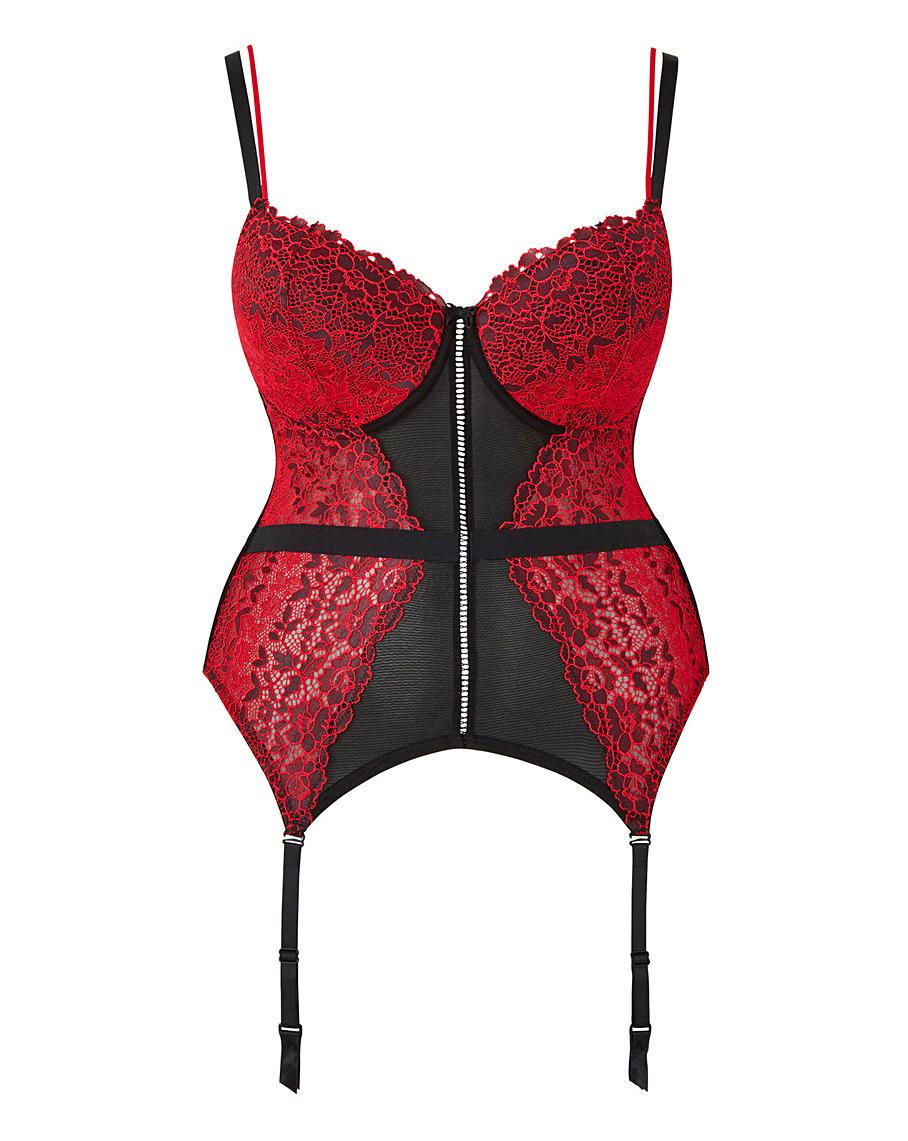 Pour Moi Fever Black/Red Basque | Simply Be