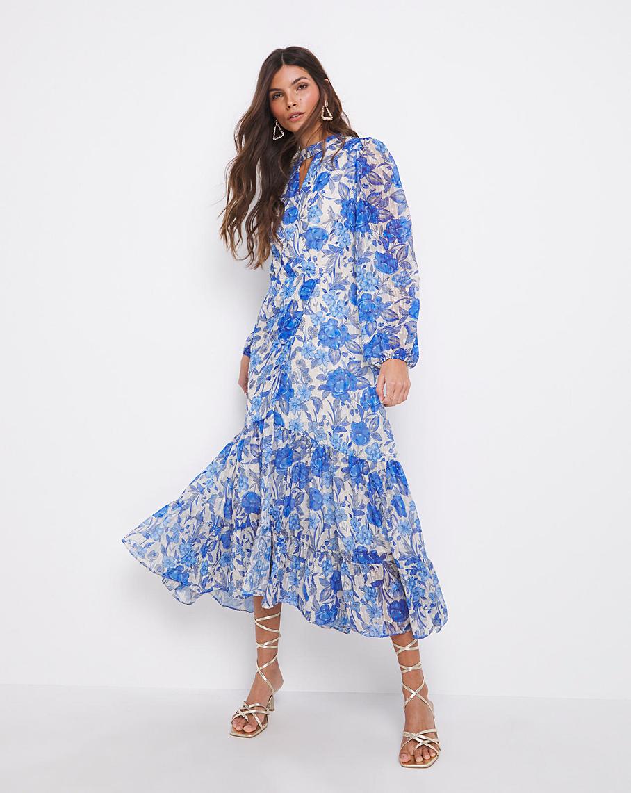 Joanna Hope Printed Metallic Dobby Dress | J D Williams