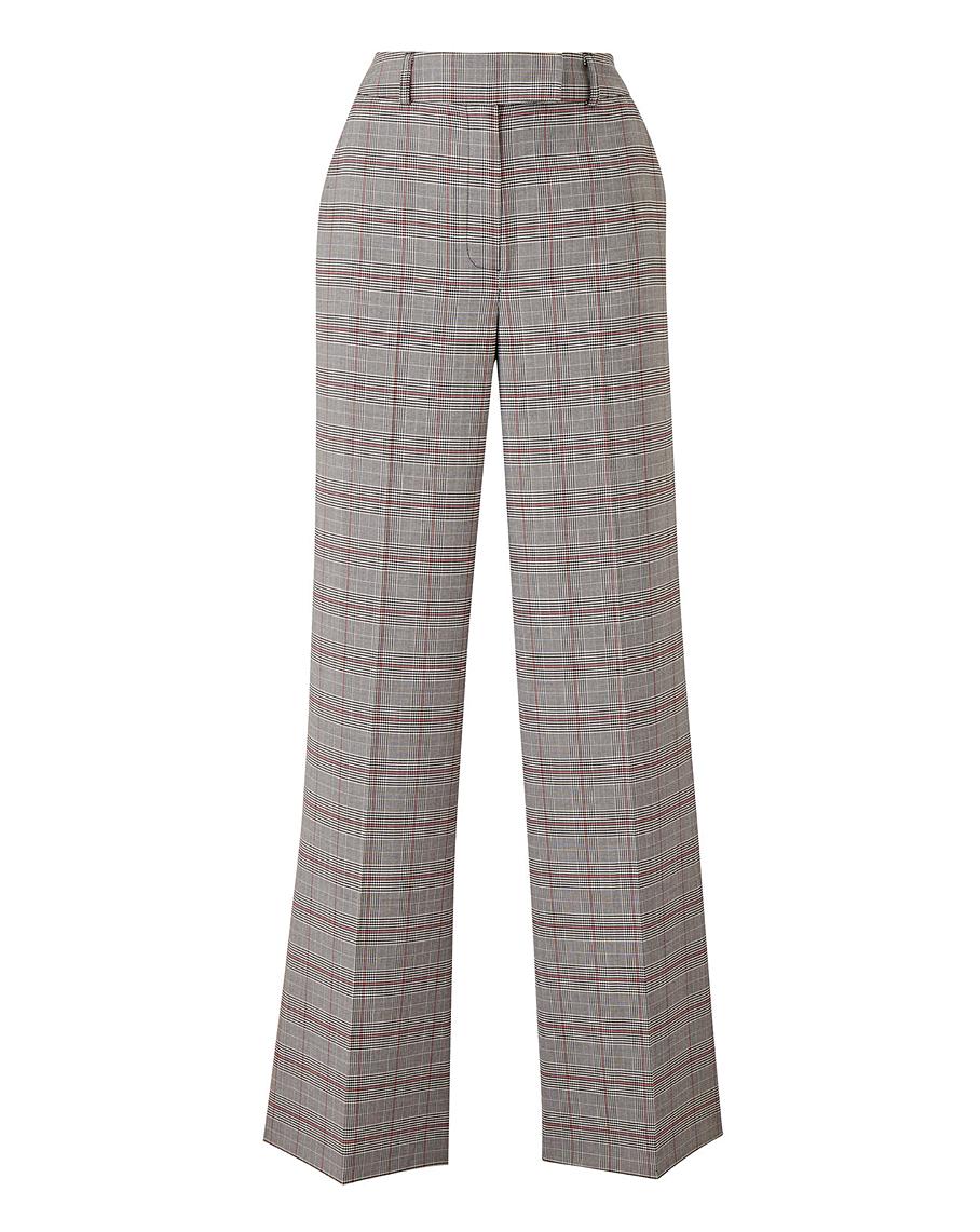 Wide Leg Checked Trousers J D Williams