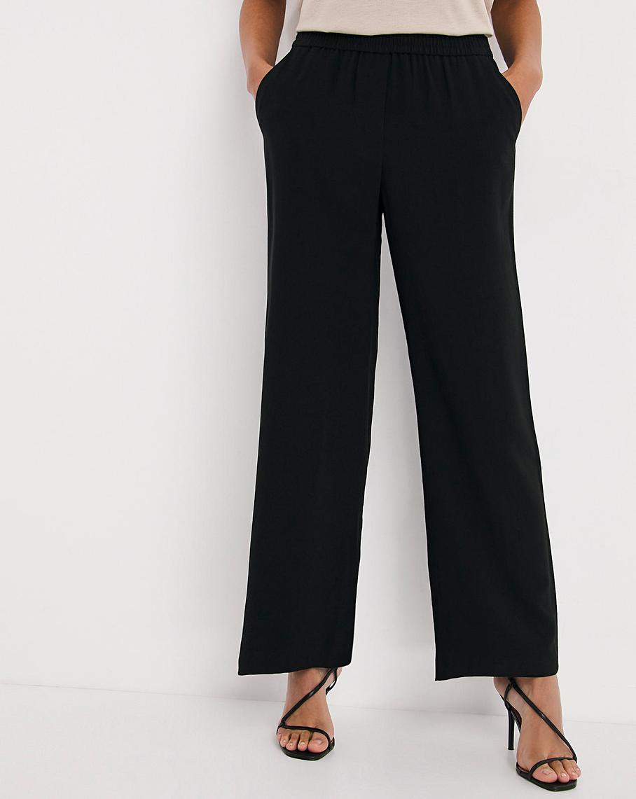 Lyocell Pull on Wide Leg Trouser | J D Williams