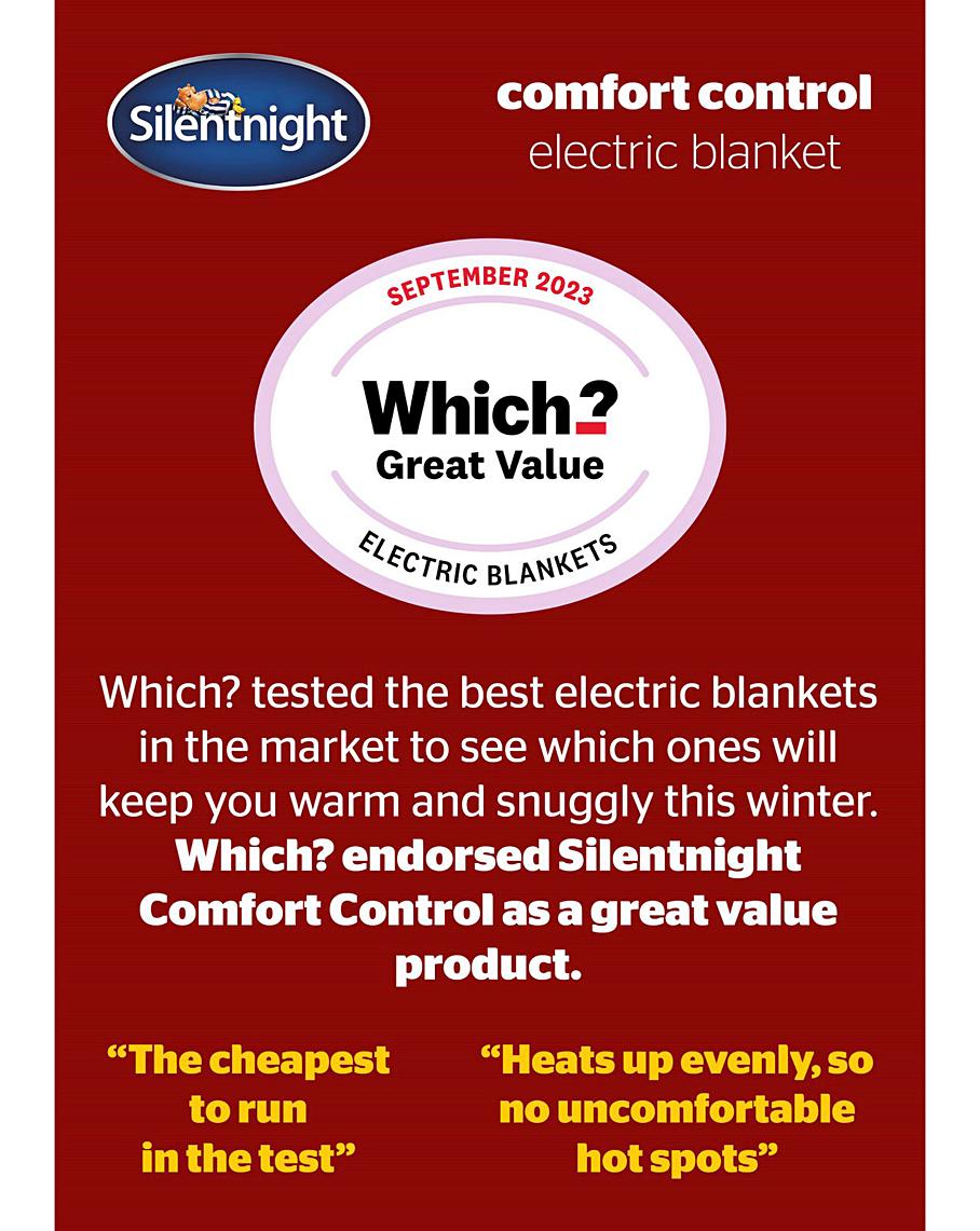 Silentnight Comfort Control Electric J D Williams