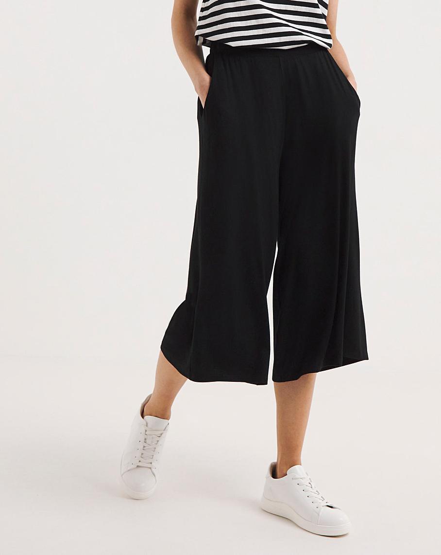 Black Stretch Jersey Culottes | J D Williams