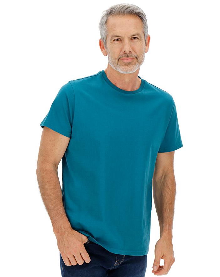Teal Crew Neck T-shirt Long | Oxendales