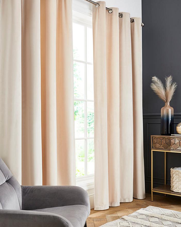 Luxury Velour Lined Eyelet Curtains J D Williams