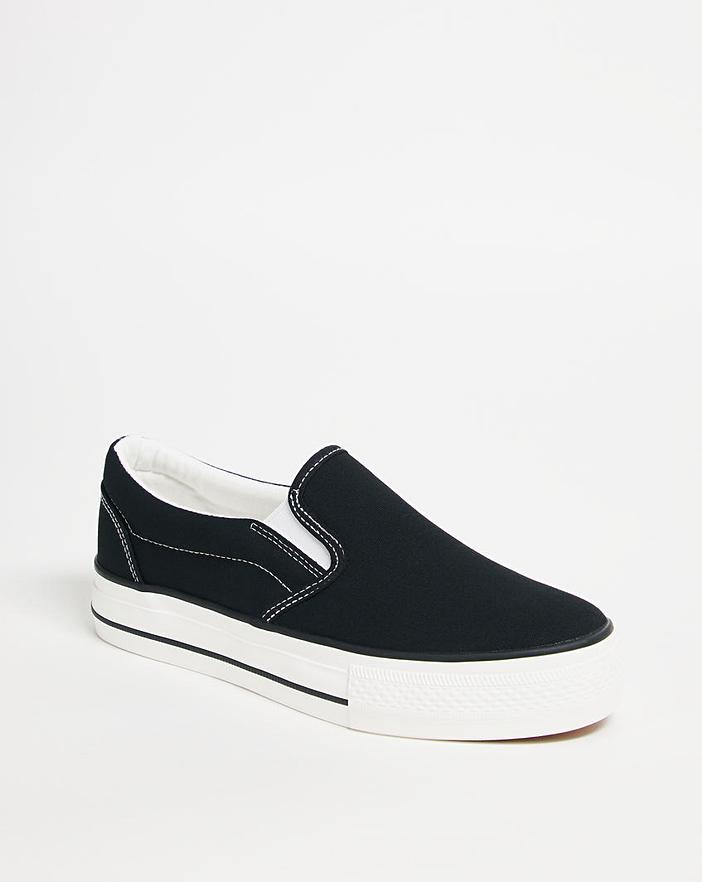 Slip On Chunky Sole Trainers Wide Fit | Simply Be