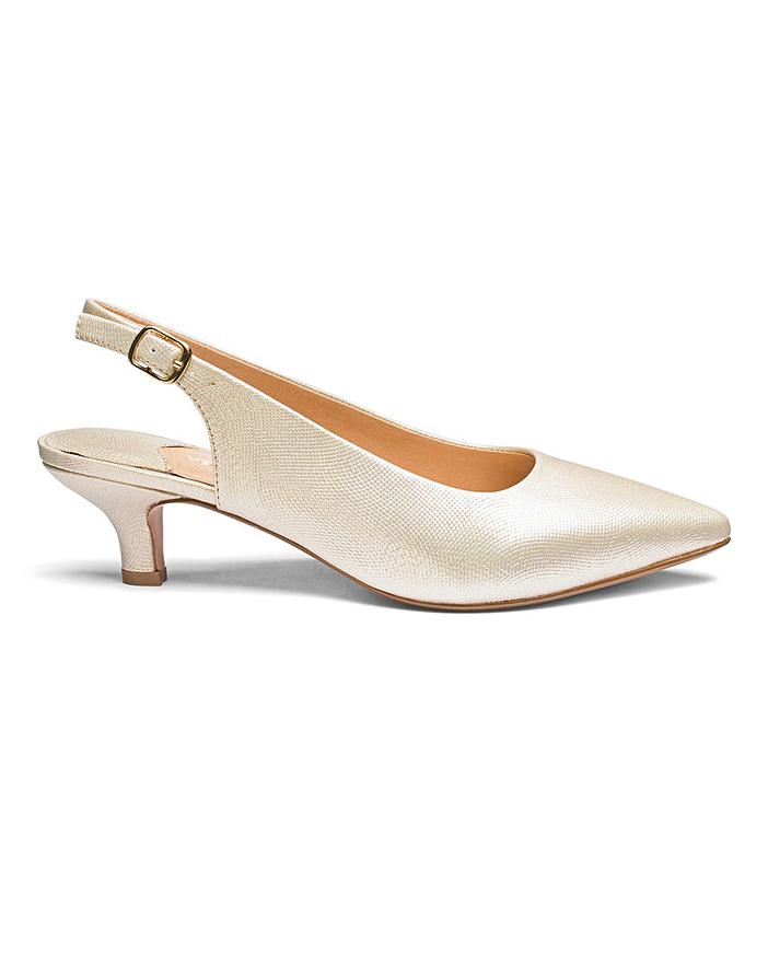 Kitten Heel Slingback Shoes E Fit
