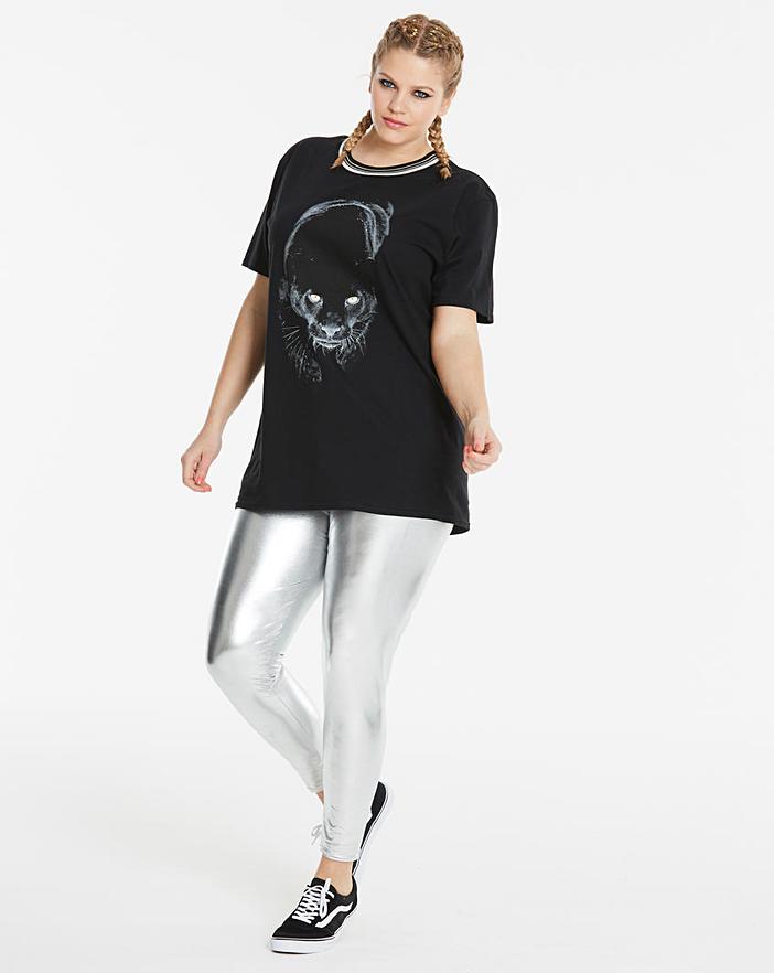 Simply Be Silver Metallic Leggings Crazy Clearance