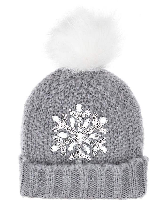 Snowflake Knitted Bobble Hat WAS £14 NOW £7.50 @ J D Williams Snowflake Knitted Bobble Hat WAS £14 NOW £7.50 @ J D Williams