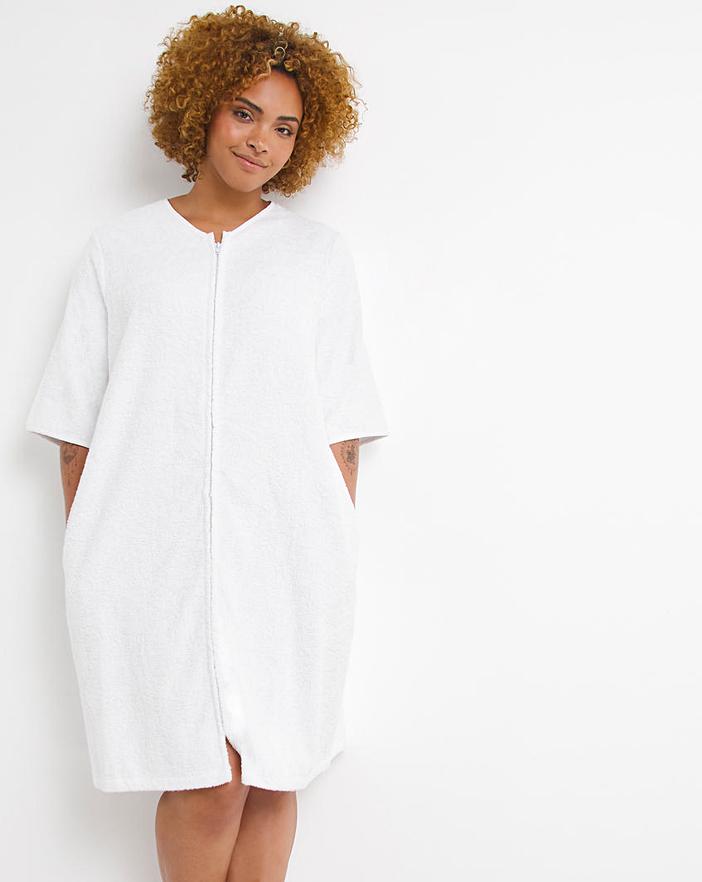 pretty secrets towelling zip gown