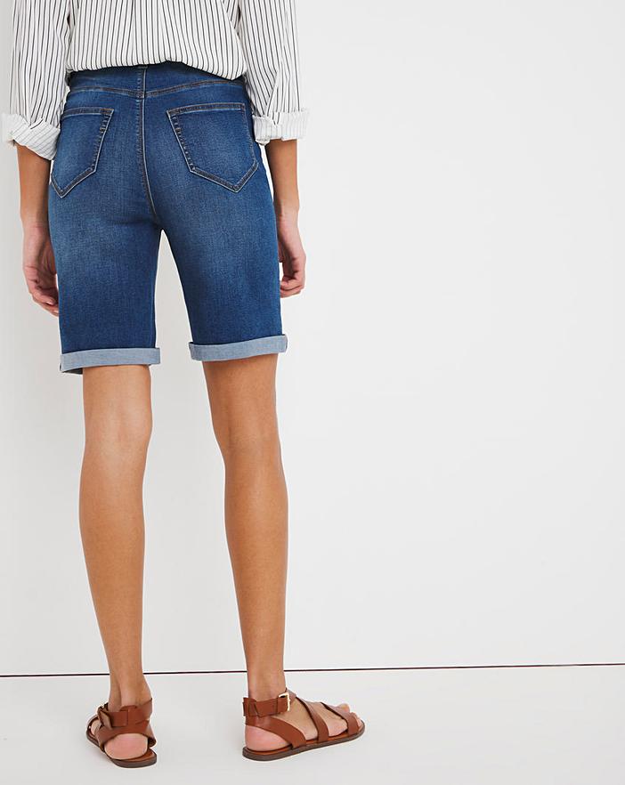 24/7 Organic Knee Length Denim Shorts J D Williams