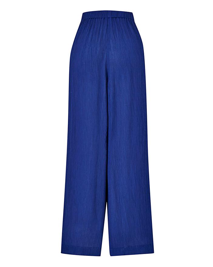 French Navy Crinkle Drawstring Trouser | Crazy Clearance