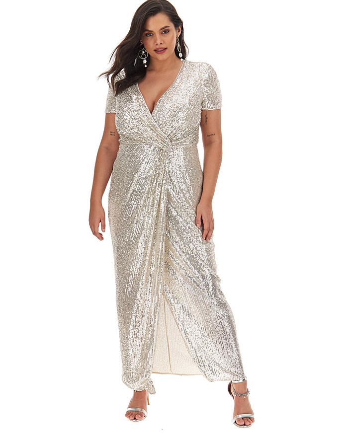 Joanna Hope Sequin Wrap Maxi Dress | Simply Be