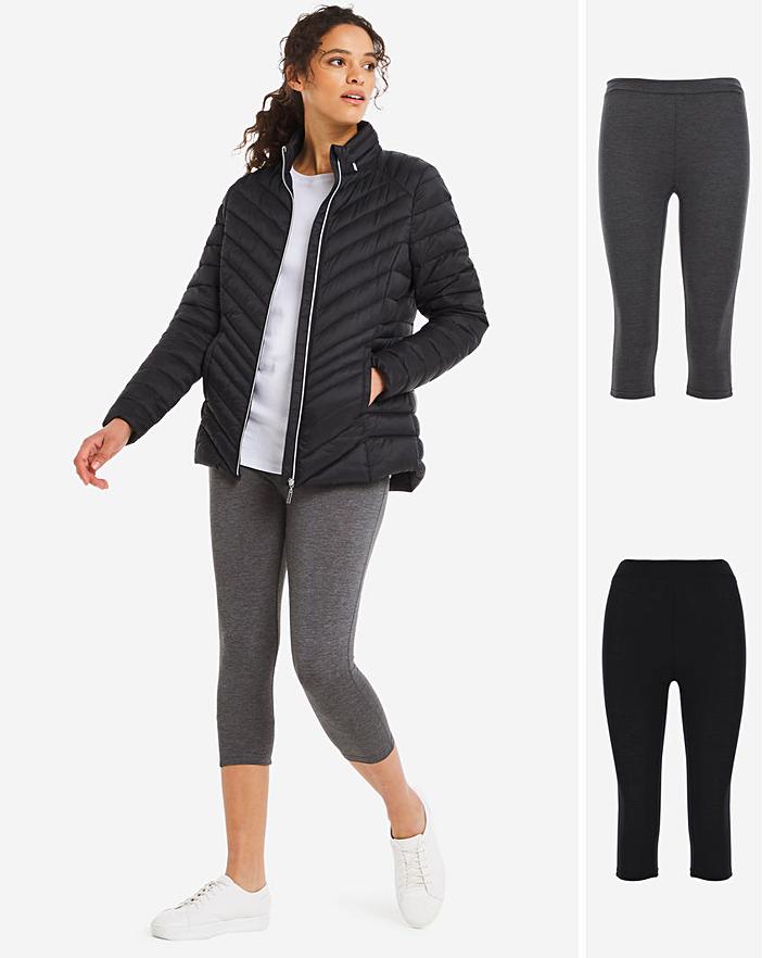 2 Pack Crop Jersey Leggings 