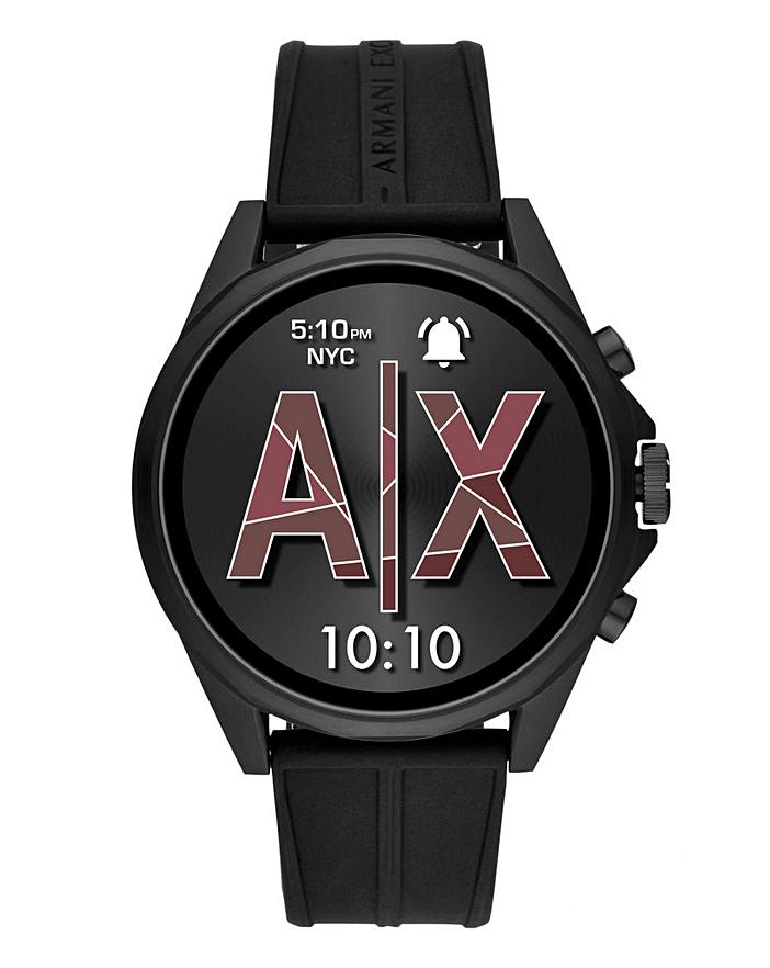 armani exchange connected men's black hybrid smartwatch