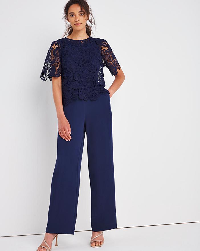 Joanna Hope Jumpsuit with Lace Top | Marisota