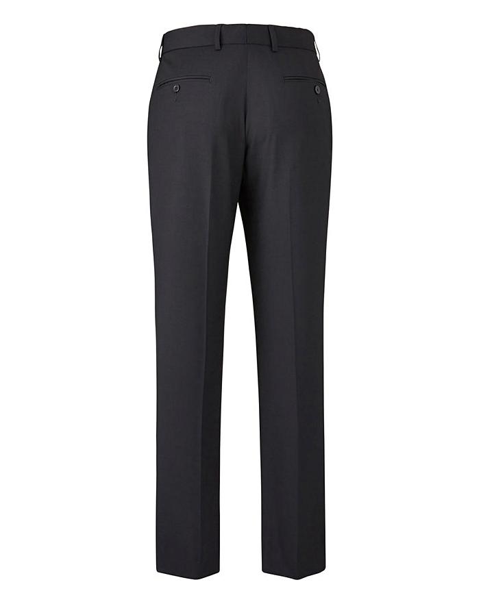 Black Regular Fit Stretch Formal Trouser Jacamo