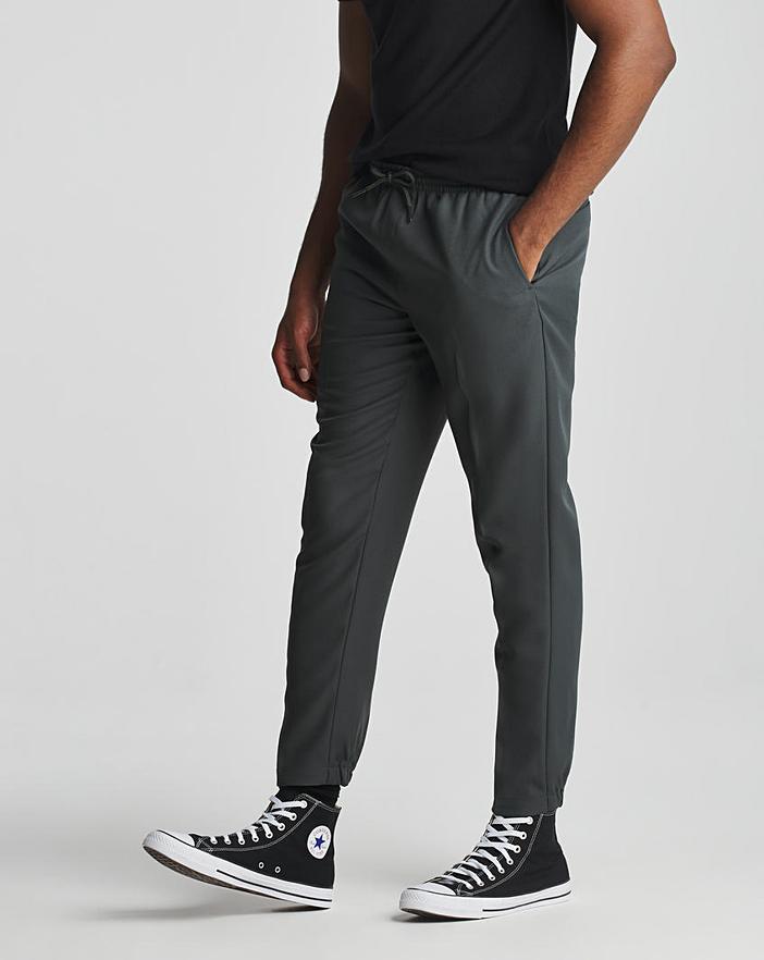 Grey Elasticated Cuffed Jogger Trousers | Premier Man