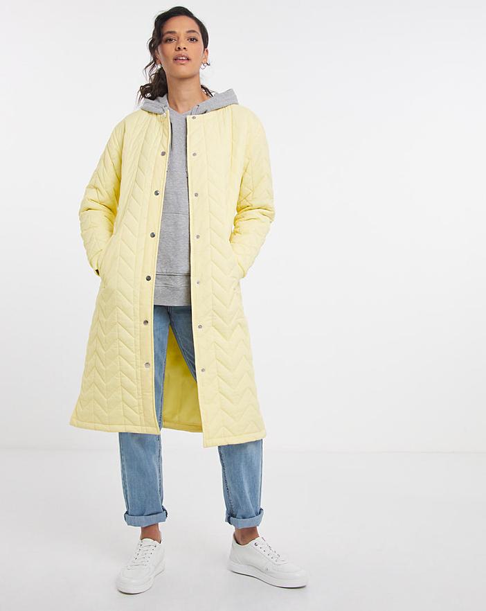 Buttermilk Longline Maxi Quilt Coat J D Williams