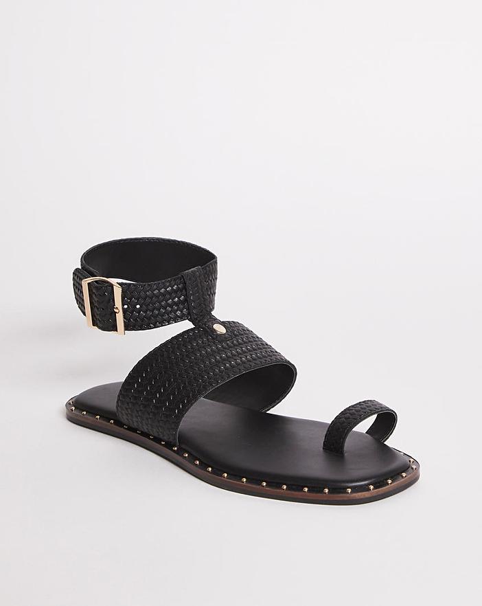 Leather Toe Ring Sandal EEE Fit | Simply Be