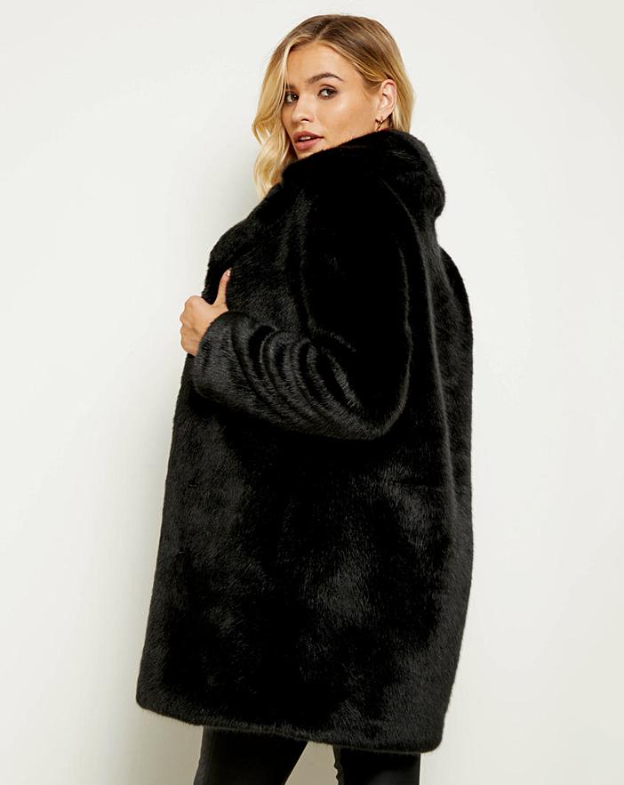 Sosandar Faux Fur Coat With Pockets | J D Williams