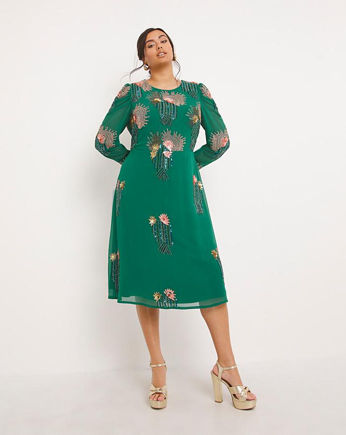 Joanna Hope Peacock Deco Beaded Dress | Fashion World