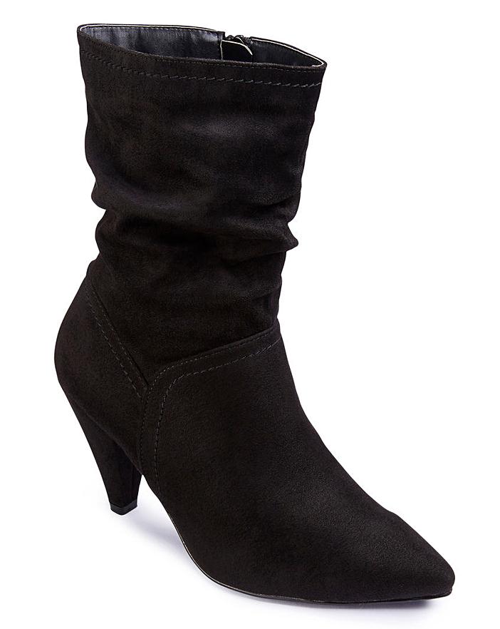 heeled slouch calf boots