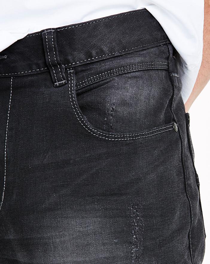 Slim Washed Black Jeans 33 in | Jacamo