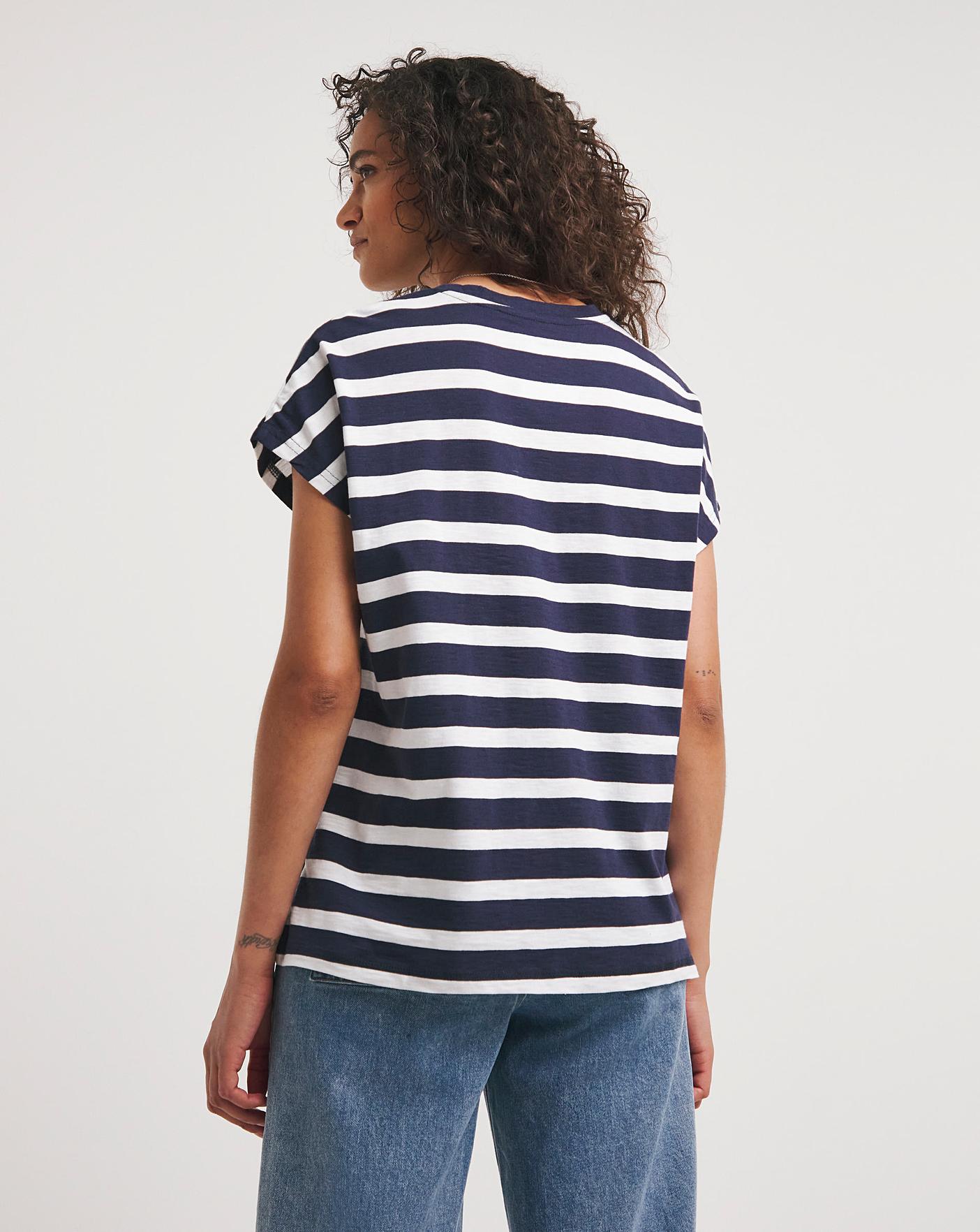 Longline Stripe Cut About T-Shirt | J D Williams